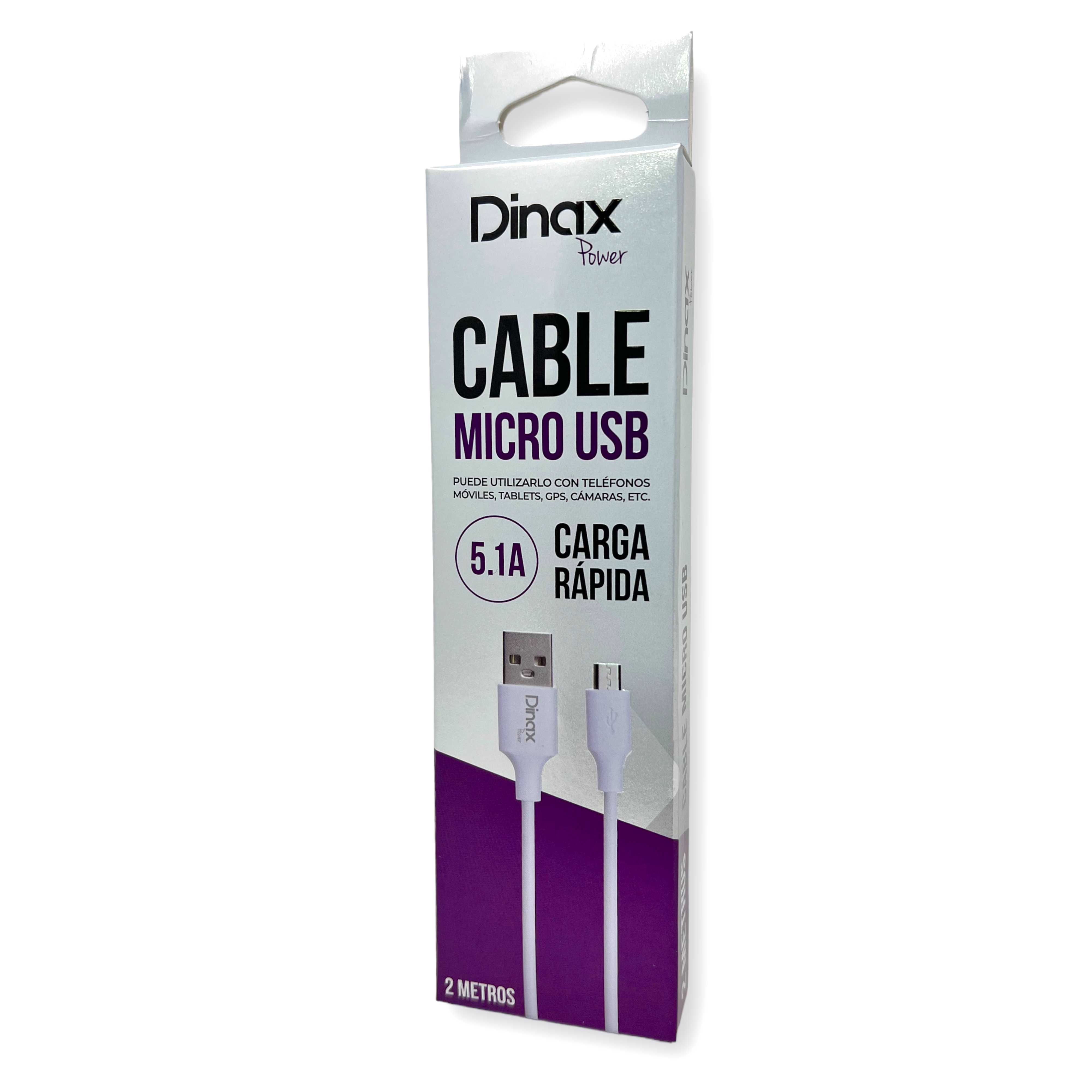 CABLE MICRO USB 5.1 A. DINAX 2M